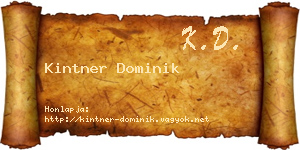 Kintner Dominik névjegykártya